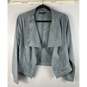 Romeo + Juliet Couture Women's Gray Open Jacket Big Lapels Large